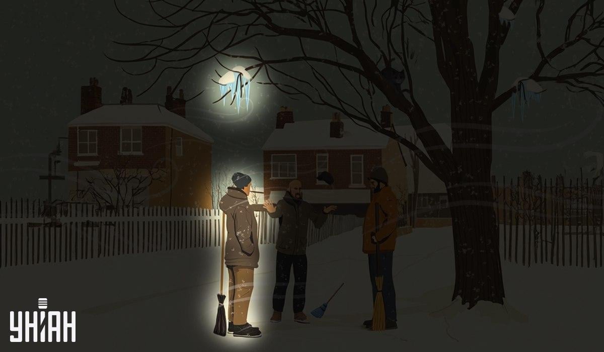 L'un des concierges se tenait sous les stalactites accrochées à l'arbre / collage Moje