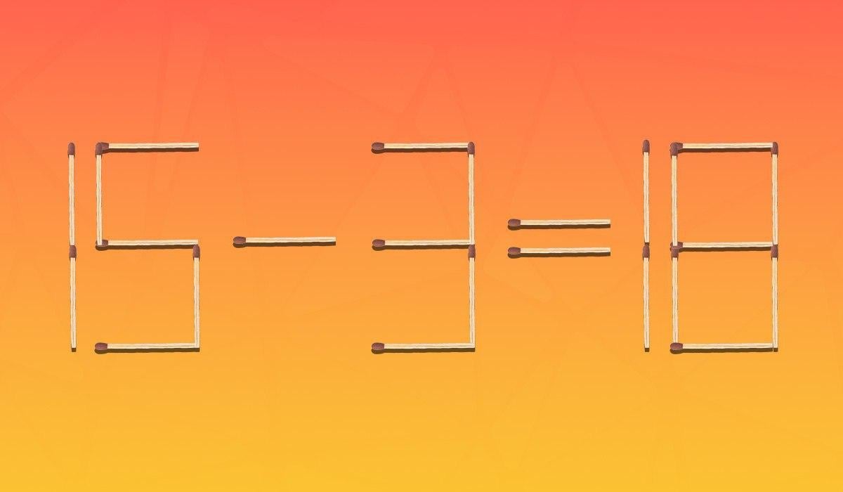 Il suffit de déplacer une seule allumette pour que l'égalité soit correcte : un problème pour les génies